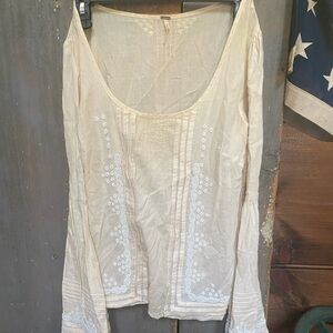 Free People long sleeve beaded bohemian top